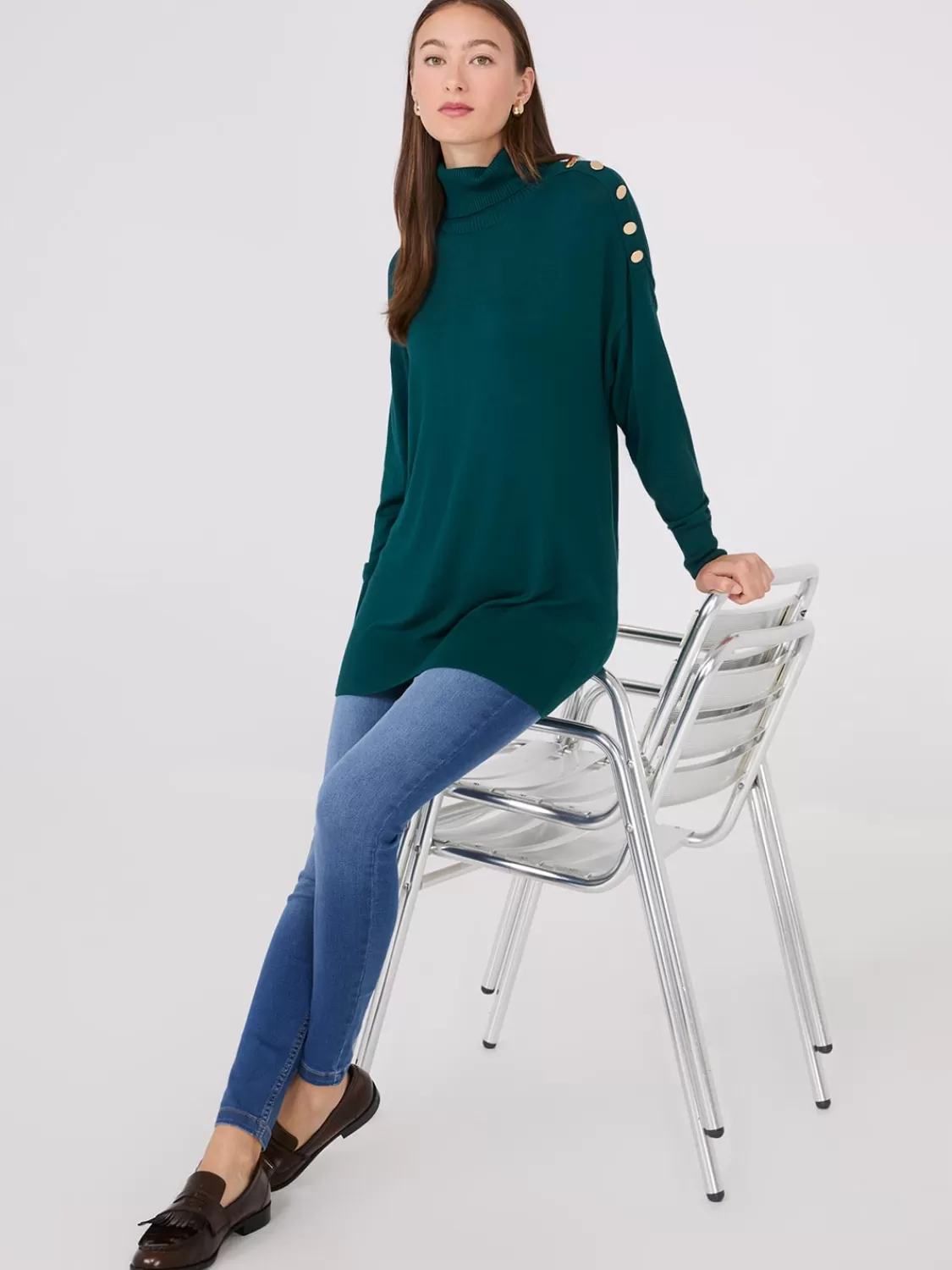 Suzy Shier Long Sleeve | Sweaters & Cardigans*Turtleneck Sweater With Button Details