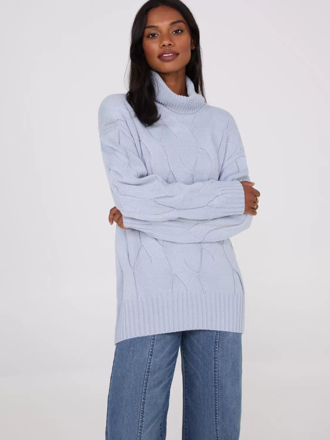 Suzy Shier Long Sleeve | Sweaters & Cardigans*Twisted Cable Knit Turtleneck Sweater