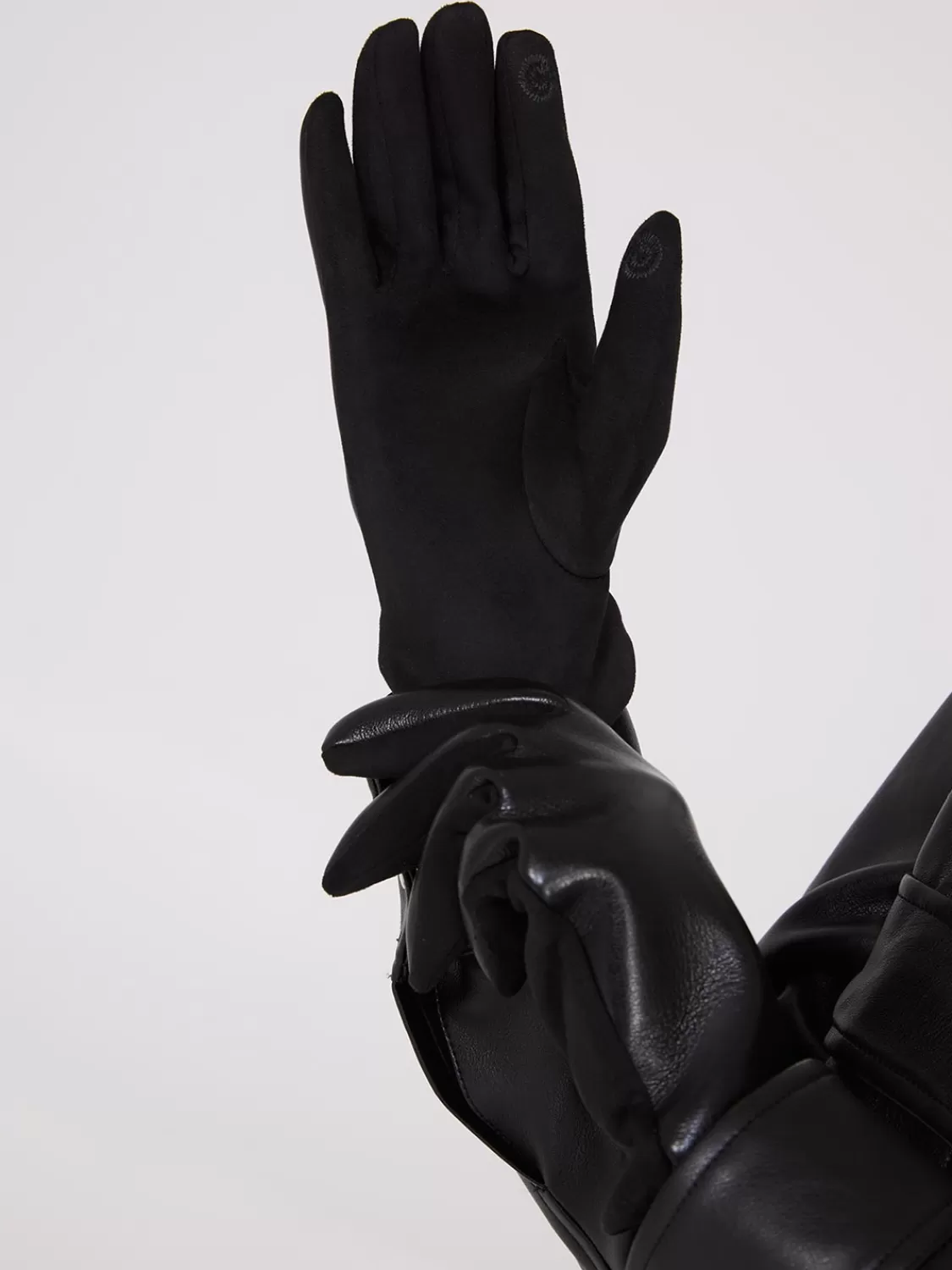 Suzy Shier Hats & Scarves & Gloves*Velvet-Lined Faux Leather Gloves