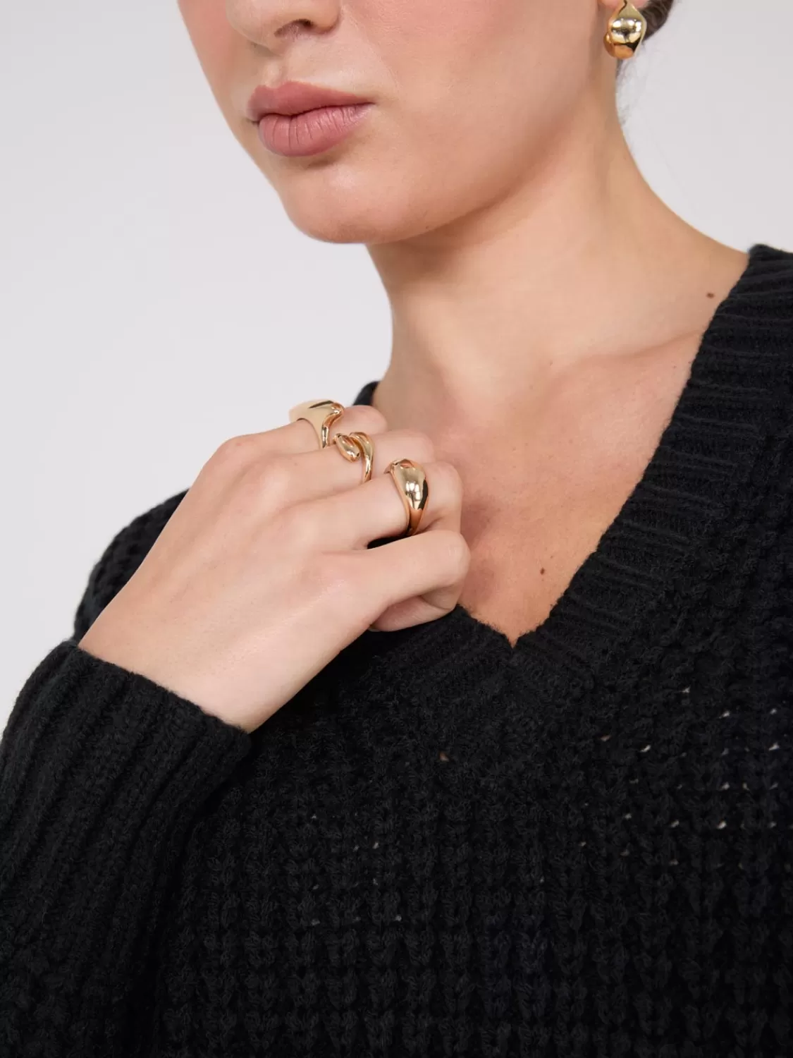 Suzy Shier Long Sleeve | Sweaters & Cardigans*V-Neck Honeycomb Stitch Sweater