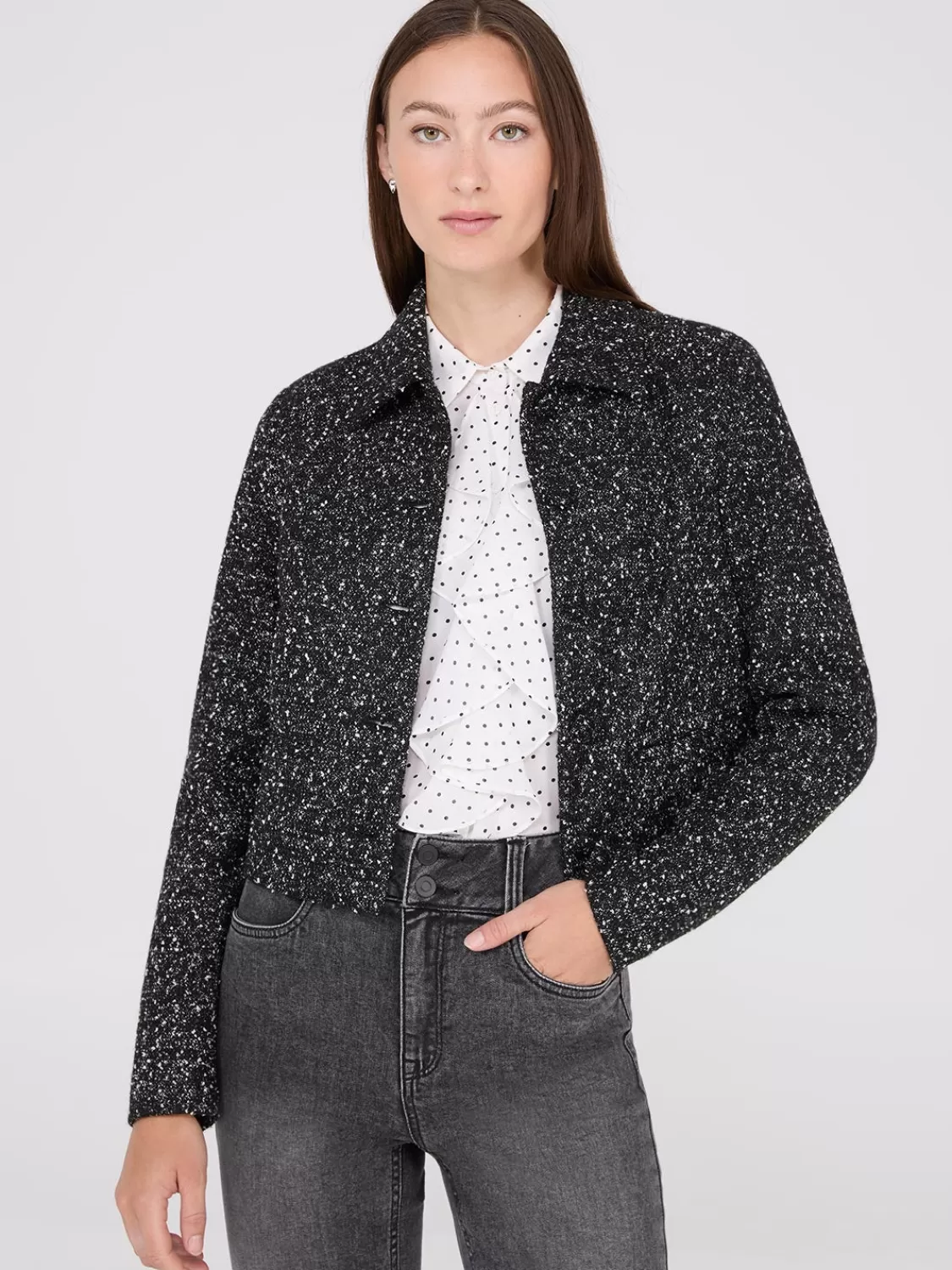 Suzy Shier Blazers & Vests*Waisted Boucle Blazer