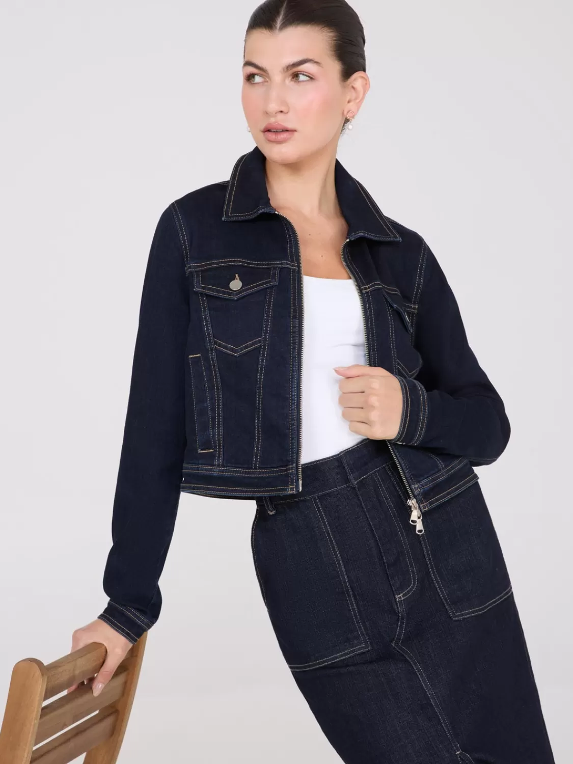 Suzy Shier Puffers & Jackets | Puffers & Jackets*Waisted Denim Jacket