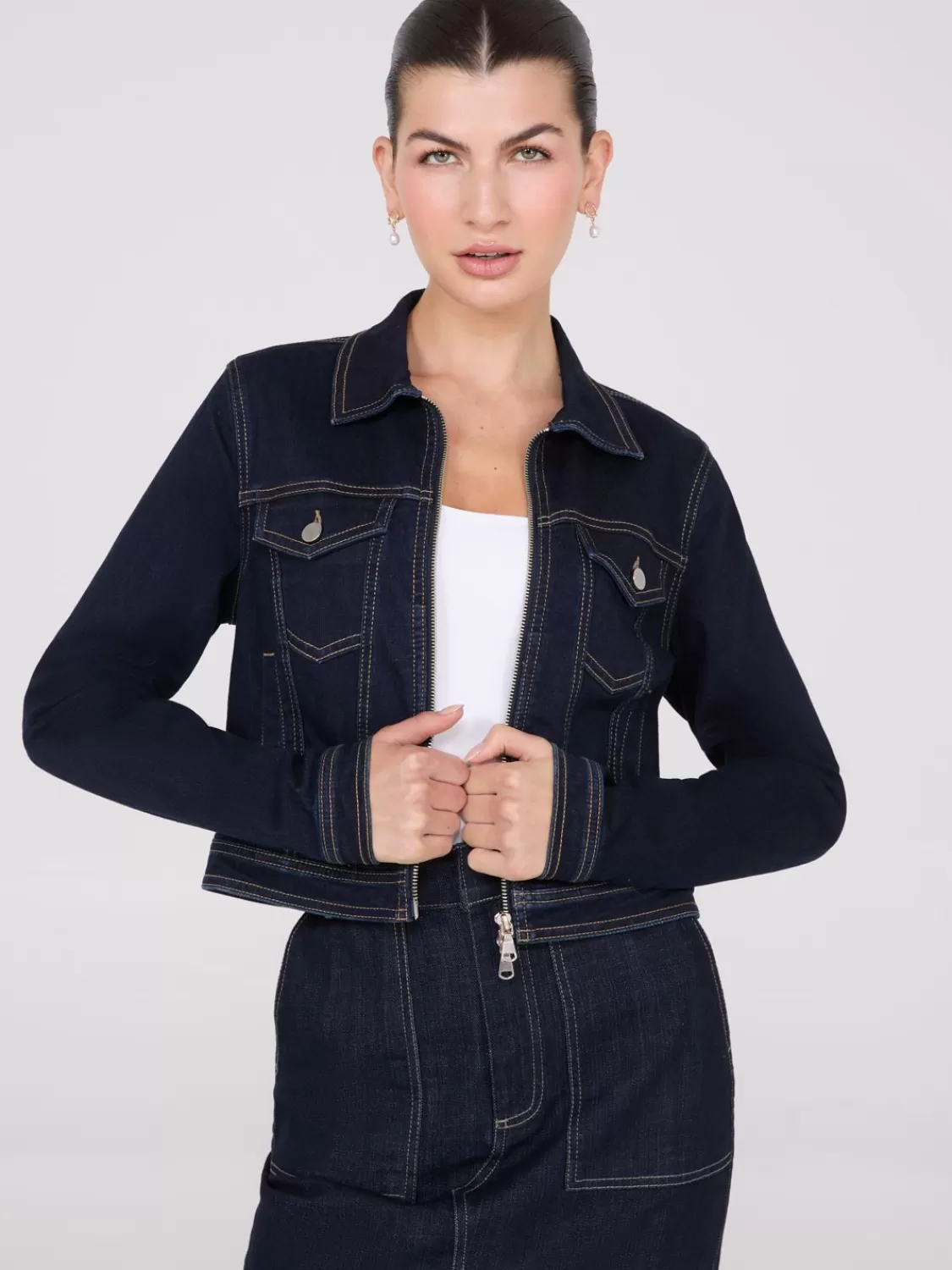 Suzy Shier Puffers & Jackets | Puffers & Jackets*Waisted Denim Jacket