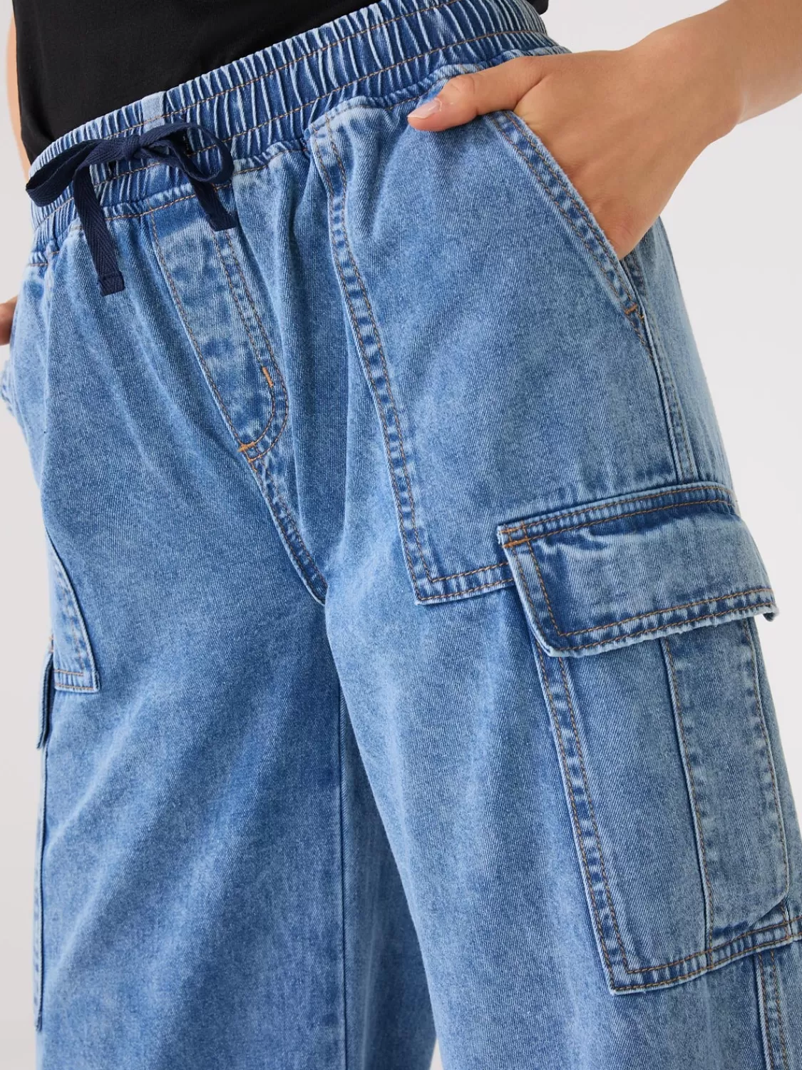 Suzy Shier Jeans | Pants*Wide-Leg Denim Cargo Pants