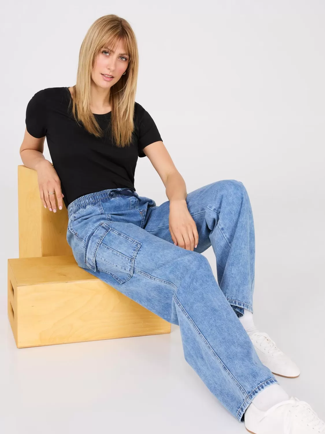 Suzy Shier Jeans | Pants*Wide-Leg Denim Cargo Pants