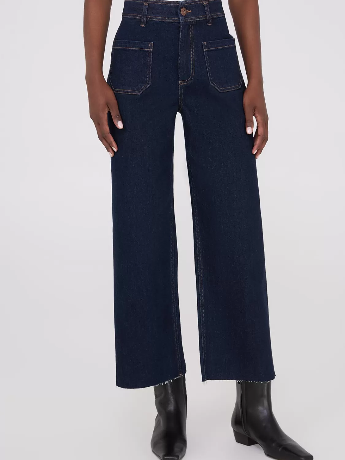 Suzy Shier Jeans | Pants*Wide-Leg Raw Edge Jeans