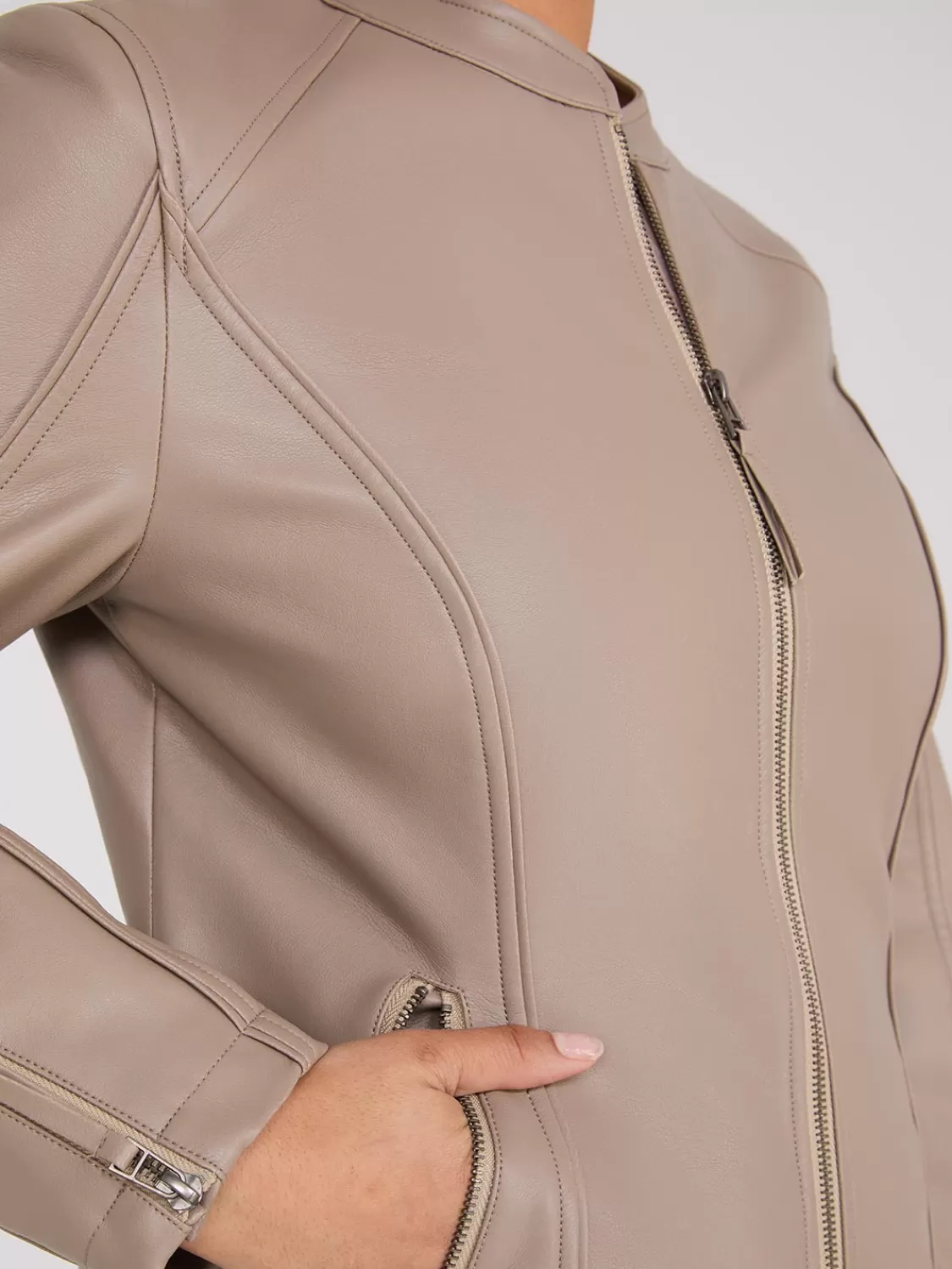 Suzy Shier Puffers & Jackets | Puffers & Jackets*Zip-Front Faux Leather Jacket