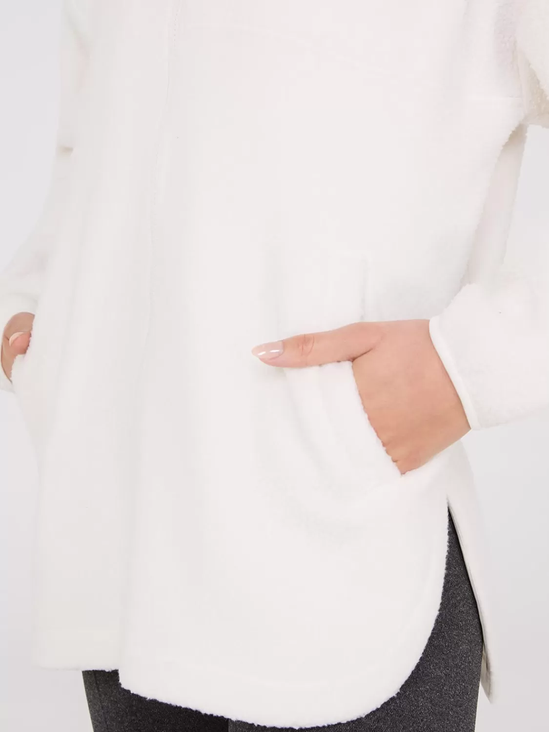 Suzy Shier Lounge & Pjs | Long Sleeve*Zip-Front Sherpa Sweater