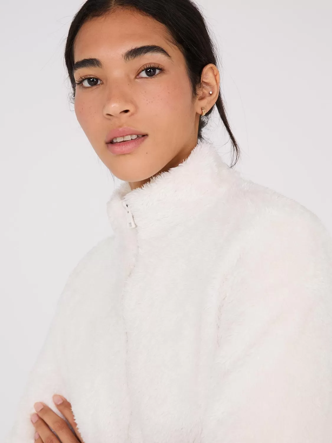 Suzy Shier Lounge & Pjs | Long Sleeve*Zip-Up Teddy Jacket